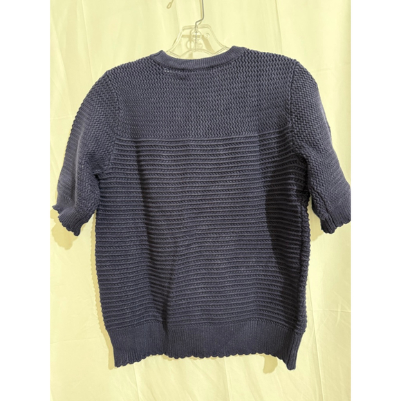 Women's Daniel Rainn Navy Maxy Short Sleeve Sweater M - Picture 2 of 8